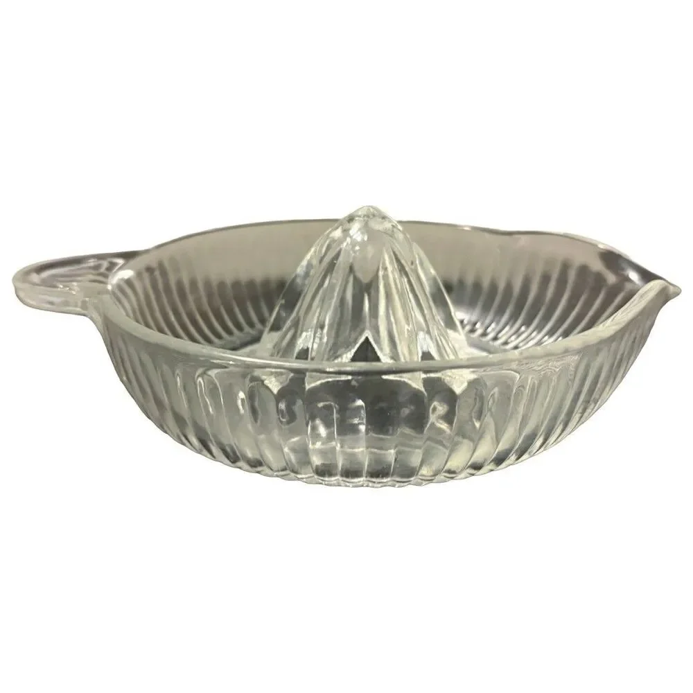 Antique Clear Ribbed Glass Citrus Juicer Orange Lemon Reamer Squeezer 8